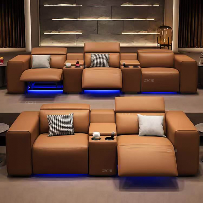 Home Cinema Interiors - Villa Home Theater Electric Cinema Sofa