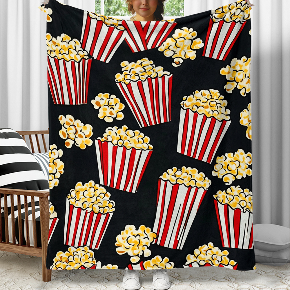 Home Cinema Couch - Popcorn Movie Night Blanket: Soft Micro
