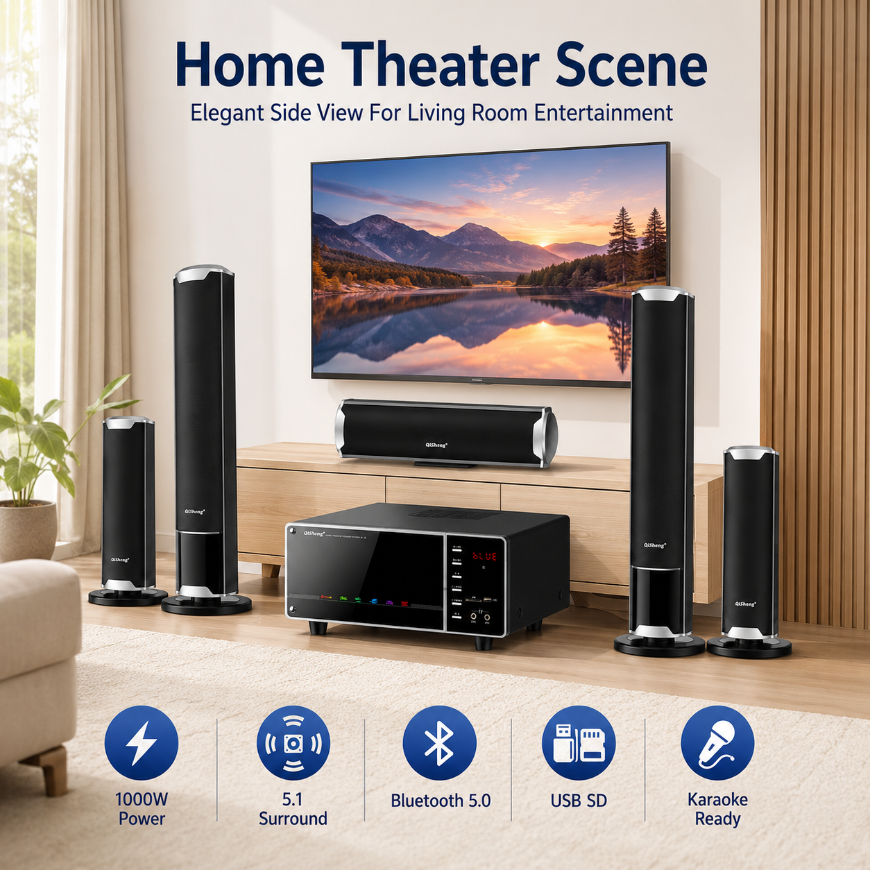 Speakers Set 1000W 5.0 Bluetoo - Home Cinema Bose 评论和价格