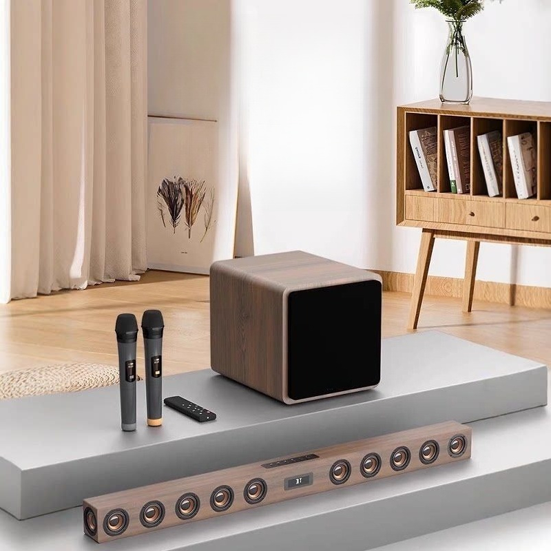 Wooden TV Audio Whispering Wal - Home Cinema Karaoke Projector 评论和价格