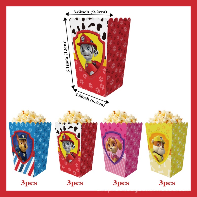 12Pcs Paw Patrol Popcorn Box P - Home Cinema Marshall 评论和价格