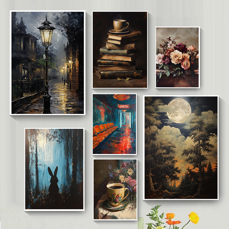 Moody Vintage Night Time Poste - Home Cinema Wall 评论和价格