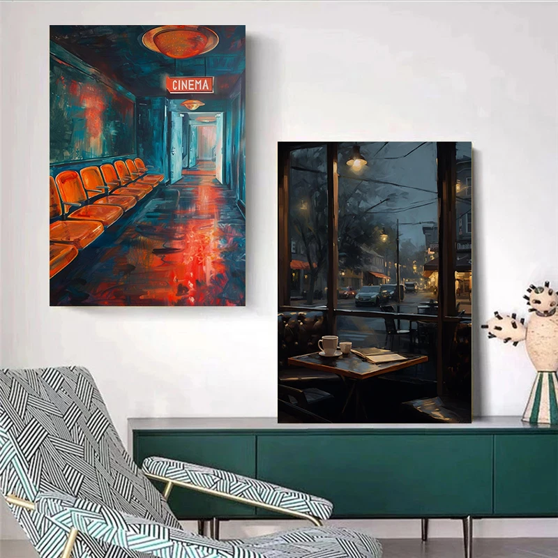 Moody Vintage Night Time Poste - Home Cinema Wall 评论和价格