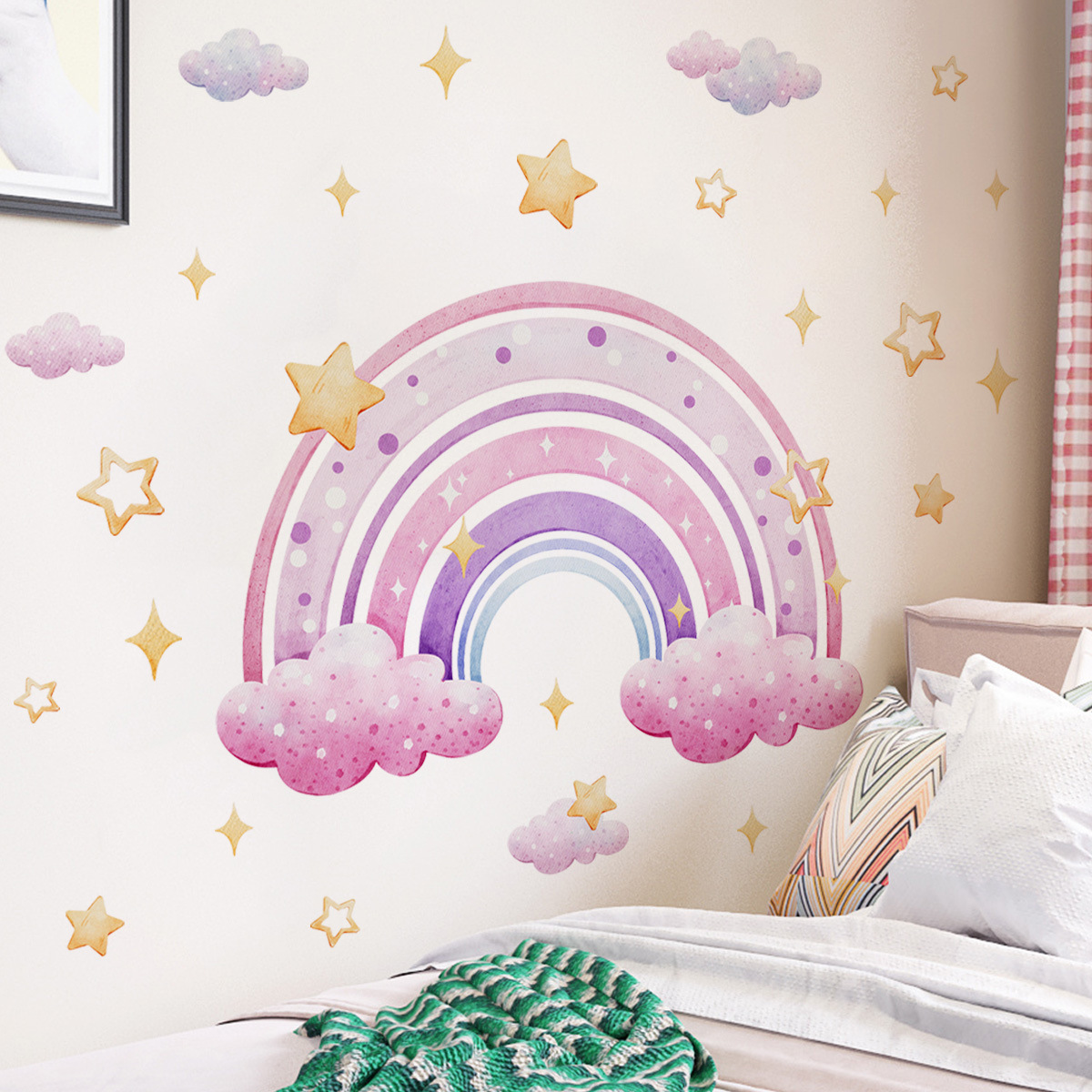 Colorful Rainbow Stars Cloud W - Home Cinema Wall 评论和价格