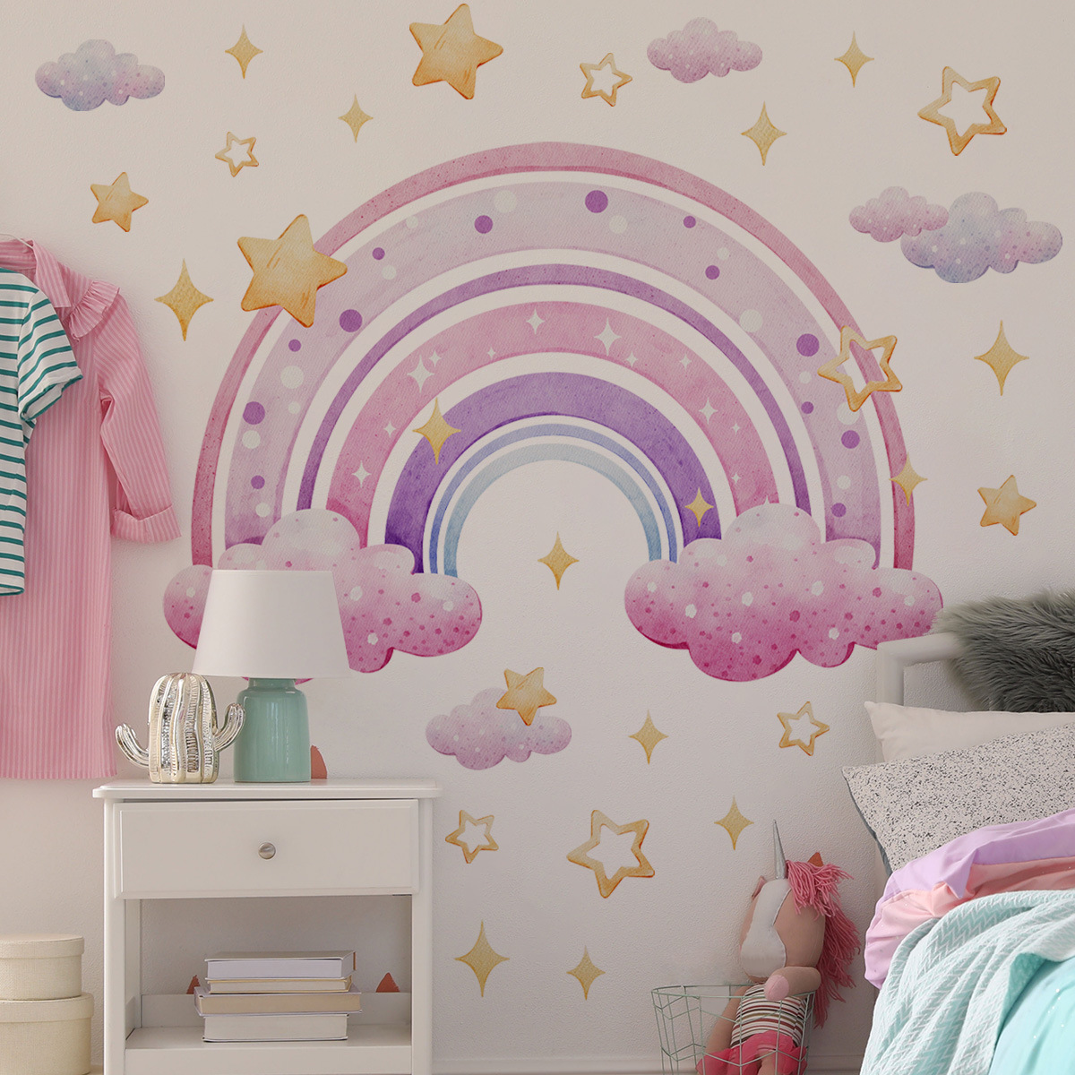 Colorful Rainbow Stars Cloud W - Home Cinema Wall 评论和价格