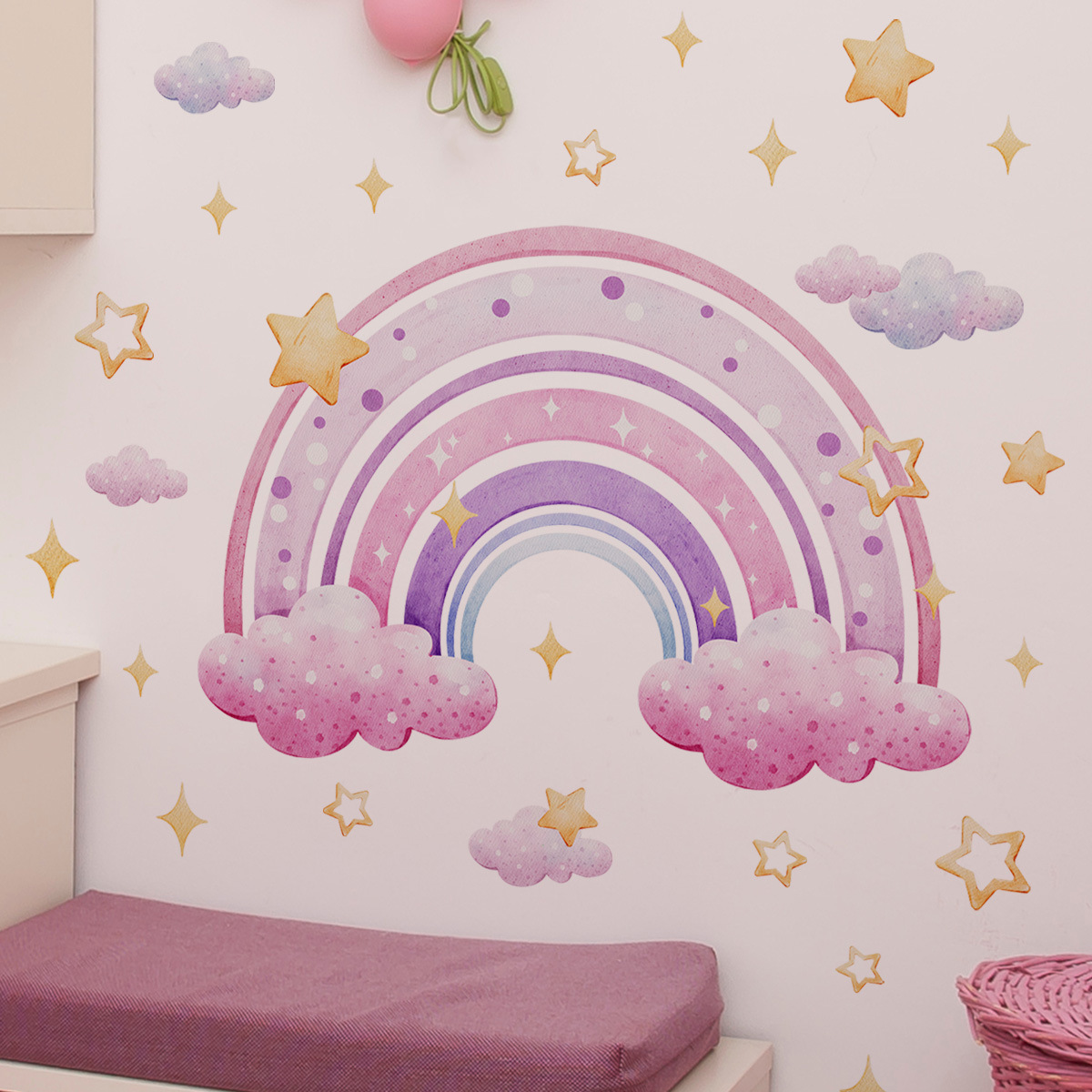 Colorful Rainbow Stars Cloud W - Home Cinema Wall 评论和价格