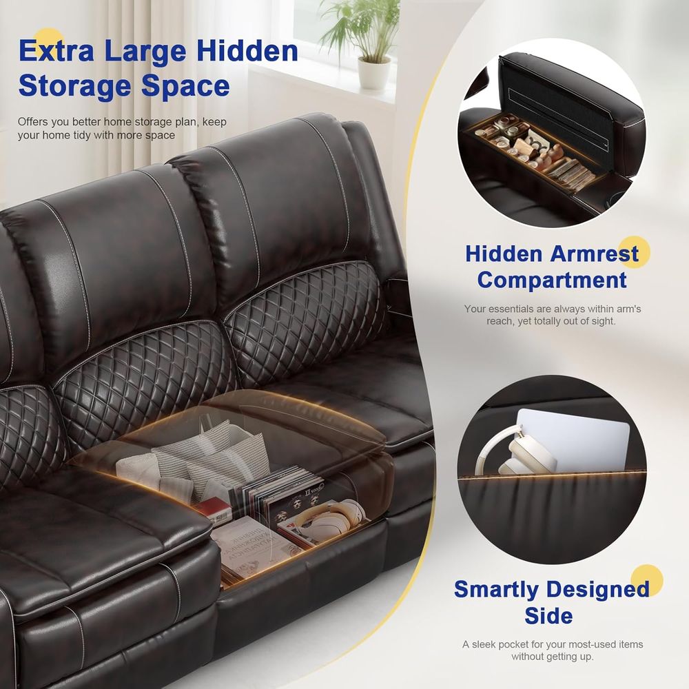 3 Seater Reclining Couch with  - Home Cinema Couch 评论和价格