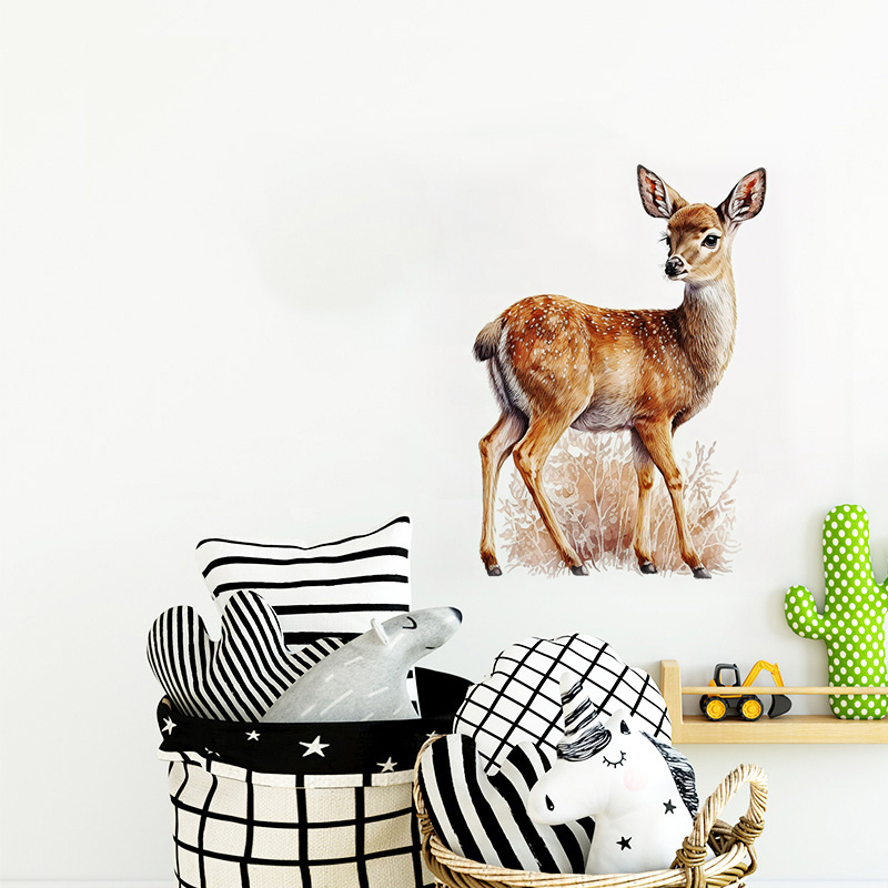 C400#Cute Deer Wall Sticker Ki - Home Cinema Wall 评论和价格