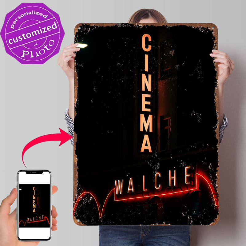 Cinema Neon Sign Metal Poster  - Home Cinema Interiors 评论和价格
