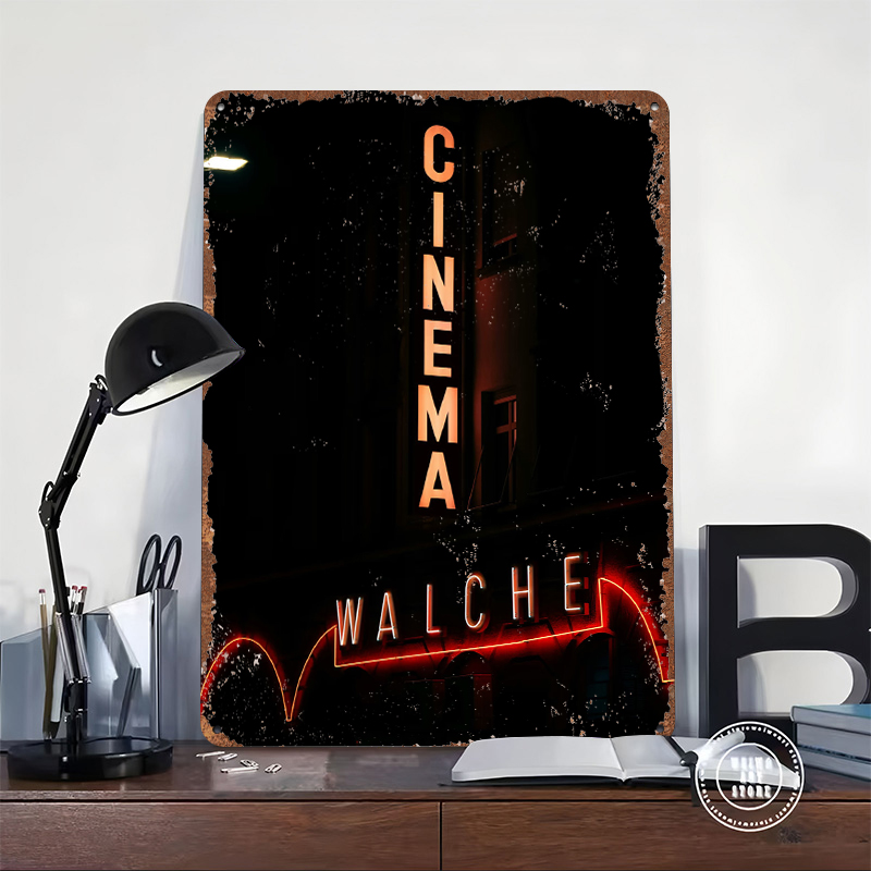 Cinema Neon Sign Metal Poster  - Home Cinema Interiors 评论和价格