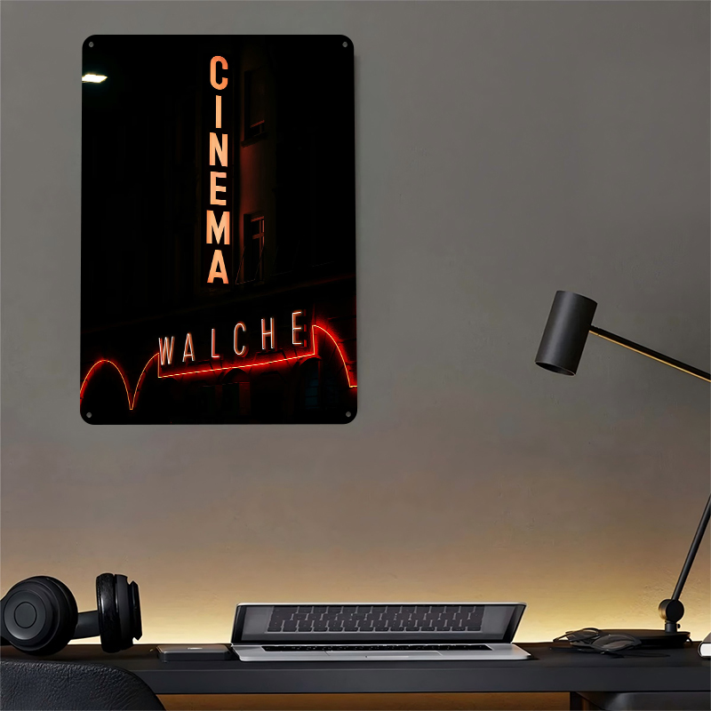 Cinema Neon Sign Metal Poster  - Home Cinema Interiors 评论和价格