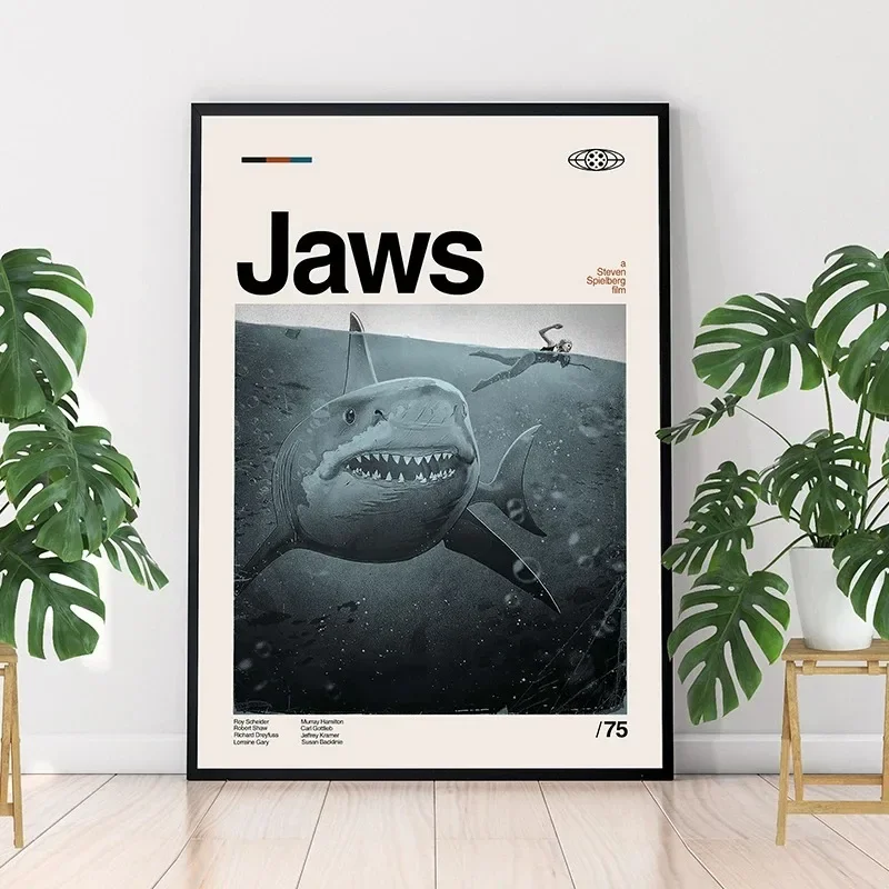 Minimalist Art Jaws Movie Post - Home Cinema Interiors 评论和价格