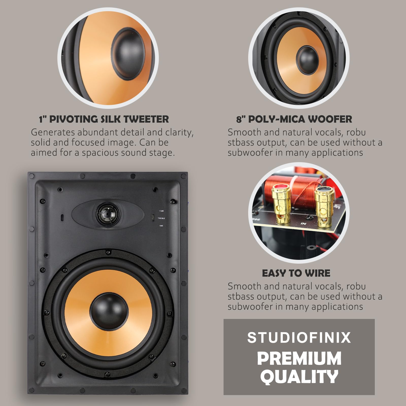 STUDIOFINIX 8 Inch 2 Way In Wa - Home Cinema Complet 评论和价格