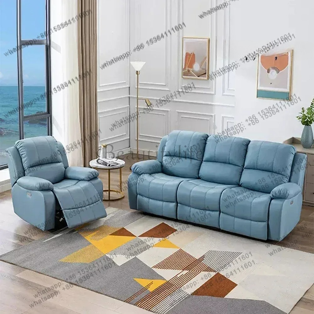 Genuine Leather Manual Electri - Home Cinema Couch 评论和价格