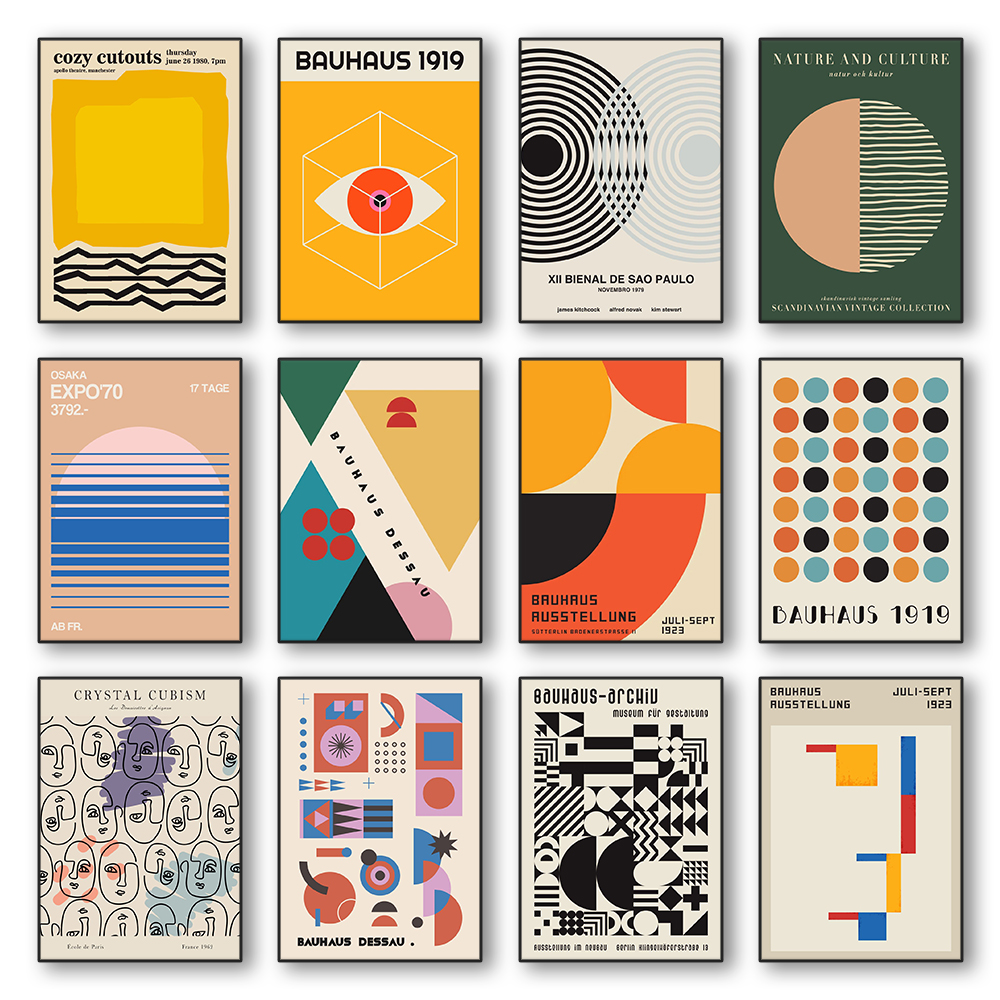 Modern Abstract Bauhaus Archit - Home Cinema Wall 评论和价格
