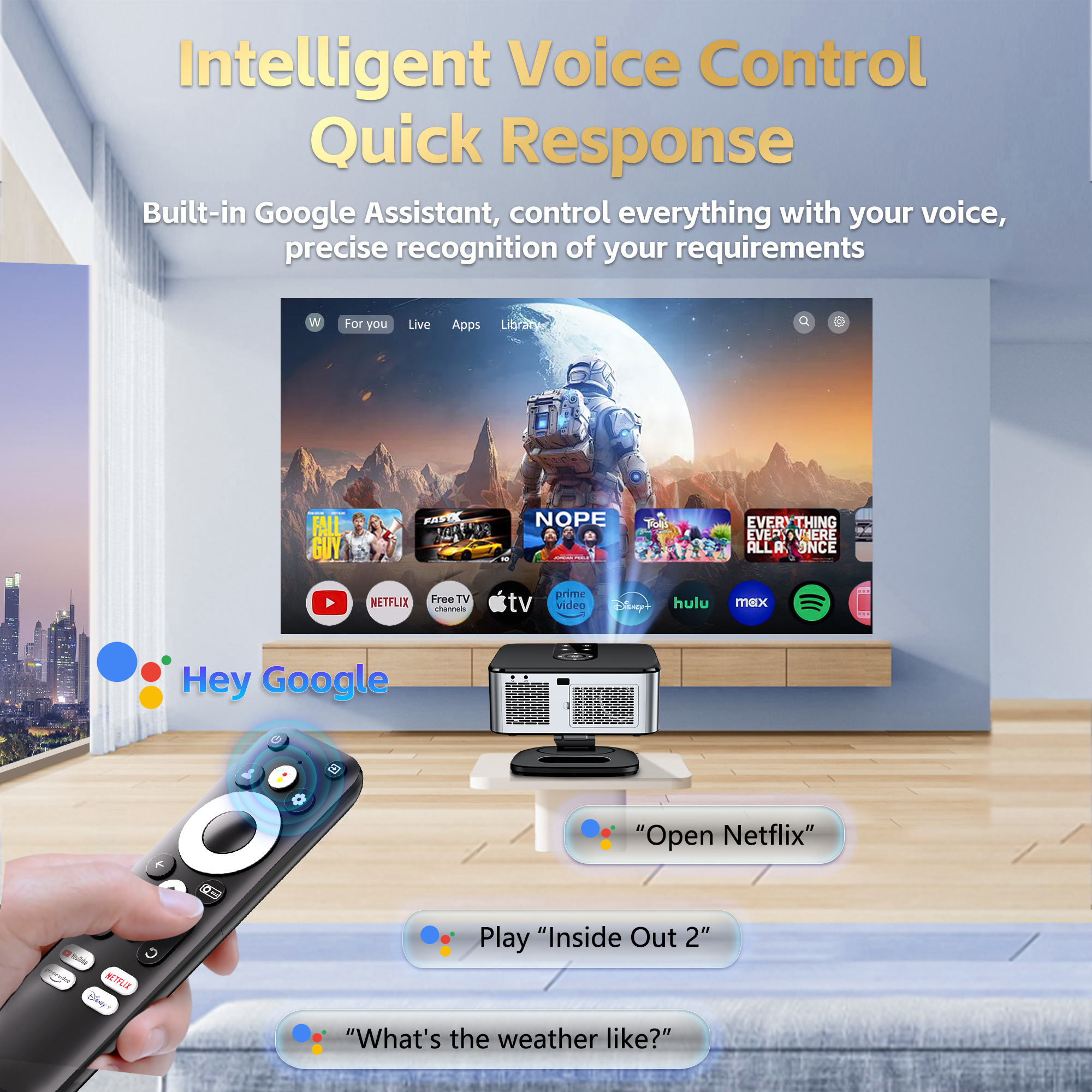 HORLAT Google TV Projector 400 - Home Cinema Hdmi 评论和价格