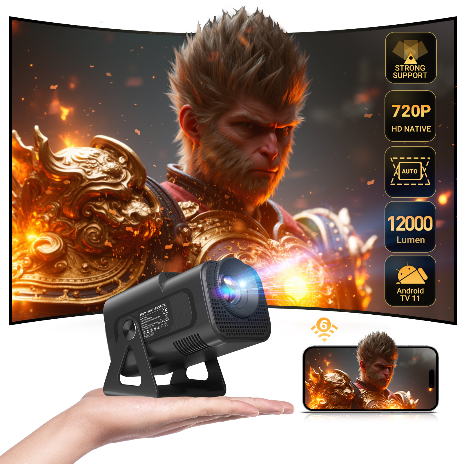XGODY 4K Projector 1080P Full  - Home Cinema Complet 评论和价格
